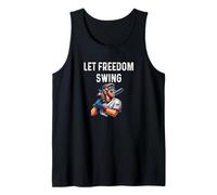 Let Freedom Swing Baseball Player - Mullet Lunettes de Soleil Drapeau Débardeur