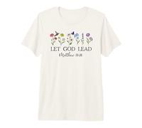 Let God Lead Women Bible Verse Matthew 19:26 Christian Faith T-Shirt Haut de Gamme
