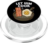 Let Him Cook - Meme de Petit déjeuner Kawaii Funny Bacon and Egg PopSockets PopGrip pour MagSafe