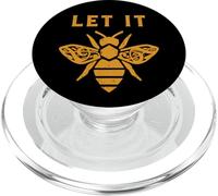 Let It Bee Jeu de Mots en Forme de clé de Sol pour Amateur de Musique Graphique Rustique PopSockets PopGrip pour MagSafe