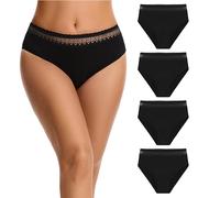 Let it flo Culottes menstruelles pour femmes anti-fuites à flux abondant 1/4 Pack de sous-vêtements en bambou et viscose réutilisables, culotte menstruelle à 4 couches avec protection absorbante