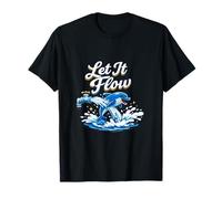 Let It Flow Pun Robinet de Plombier Motif Dauphin T-Shirt