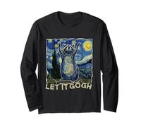 Let it Gogh Funny Van Gogh Starry Night Raccoon Manche Longue