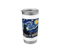 Let it Gogh Funny Vincent Van Gogh Nuit étoilée Gobelet isotherme en acier inoxydable double paroi