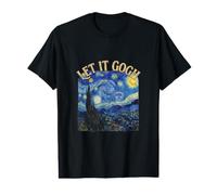 Let It Gogh Peinture Nuit Étoilée Fine Art Pun T-Shirt Graphique avec Valeur