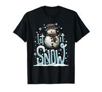 Let-It Snow Bonhomme de Neige Joyeux Assorti pour la Famille T-Shirt