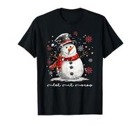 Let-It Snow Bonhomme de Neige Vibes Noël Chute de Neige Fun T-Shirt
