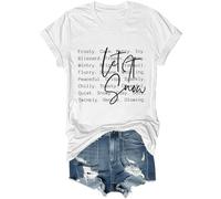 Let It Snow Chemise de Noël amusante pour homme et femme Motif bonhomme de neige, blanc, S