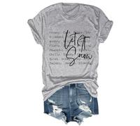 Let It Snow Chemise de Noël amusante pour homme et femme Motif bonhomme de neige, gris, S