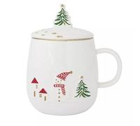 LET IT SNOW Coffret Tisanière 45 cl en porcelaine bonhomme de neige SC