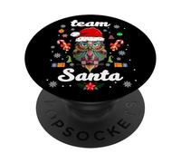 Let It Snow Cool Christmas Night Owl Team Santa Illustration PopSockets PopGrip Adhésif