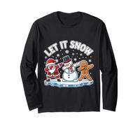 Let It Snow Dab Squad Père Noël Bonhomme de Neige Pain d'épice pour Enfants Manche Longue