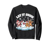 Let It Snow Dab Squad Père Noël, Bonhomme de Neige, Pain d'épices et Renne Sweatshirt