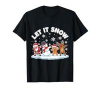 Let It Snow Dab Squad Père Noël, Bonhomme de Neige, Pain d'épices et Renne T-Shirt