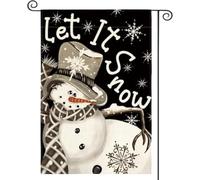 Let It Snow Drapeau de jardin double face Motif bonhomme de neige
