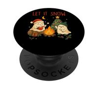 Let It Snow Jolis fantômes Autour du feu de Camp PopSockets PopGrip Adhésif