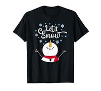 Let-It Snow Silhouette de Bonhomme de Neige pour fête de Noël T-Shirt