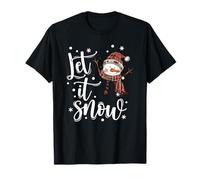 Let-It Snow Silhouette de Bonhomme de Neige pour fête de Noël T-Shirt