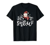 Let-It Snow Silhouette de Bonhomme de Neige pour fête de Noël T-Shirt