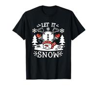 Let-It Snow Silhouette de Bonhomme de Neige pour fête de Noël T-Shirt
