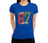 Let It Snow T-shirt de Noël pour femme Motif bonhomme de neige, bleu, S