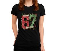 Let It Snow T-shirt de Noël pour femme Motif bonhomme de neige, Noir , S