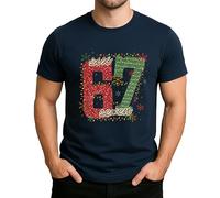 Let It Snow T-shirt de Noël pour homme Motif bonhomme de neige, Bleu marine, S