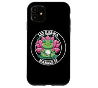 Let Karma Handle It Grenouille Méditante Lotus Zen Yoga Coque pour iPhone 11