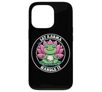 Let Karma Handle It Grenouille Méditante Lotus Zen Yoga Coque pour iPhone 13 Pro