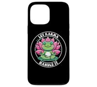 Let Karma Handle It Grenouille Méditante Lotus Zen Yoga Coque pour iPhone 13 Pro Max