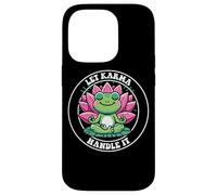 Let Karma Handle It Grenouille Méditante Lotus Zen Yoga Coque pour iPhone 14 Pro