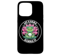 Let Karma Handle It Grenouille Méditante Lotus Zen Yoga Coque pour iPhone 15 Pro Max