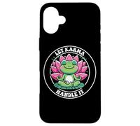 Let Karma Handle It Grenouille Méditante Lotus Zen Yoga Coque pour iPhone 16 Plus