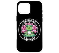 Let Karma Handle It Grenouille Méditante Lotus Zen Yoga Coque pour iPhone 16 Pro Max