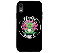 Let Karma Handle It Grenouille Méditante Lotus Zen Yoga Coque pour iPhone XR