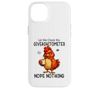 Let Me Check My Giveashitometer Funny Grumpy Chicken Coffee Coque pour iPhone 14 Plus