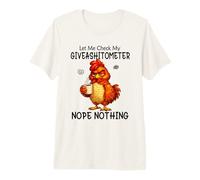 Let Me Check My Giveashitometer Funny Grumpy Chicken Coffee T-Shirt Haut de Gamme