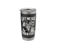 Let Me See Your Feet Cat Meme Storm Cinq chats choqués Gobelet isotherme en acier inoxydable double paroi