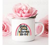 Let Me Tell You About My Jesus Rainbow Print Mugs,Chrétien,Café,Boissons De Normalisation,Tasse À Eau,Tasse En Émail,Poignée,Verres,Meilleurs Cadeaux