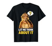 Let Me Think About It Pondering Monkey Question Mark Sarcasm T-Shirt Graphique avec Valeur
