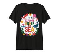 Let’s Explore Under The Sea Cute Ocean Animals Design T-Shirt Haut de Gamme