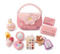 Let’s Make Mon Premier Sac à Main, Jouet Sensoriel 10 Pièces pour Bébé | Téléphone à mordiller uto sonore & clés en bois, miroir, bruissement & grelot, jeu d’imitation, cadeau 1er anniversaire