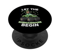 Let Shenanigans Begin Monster Truck St Patrick Day Boys Kid PopSockets PopGrip Adhésif