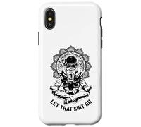 Let That Shit Go Funny Yoga Astronaute Mandala Meditation Coque pour iPhone X/XS