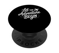 Let The Adventure Begin Airplane Flight Travel PopSockets PopGrip Adhésif