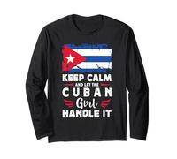 Let The Cuban Girl Handle it Cuba Flag Manche Longue