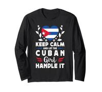 Let The Cuban Girl Handle it Cuba Flag Manche Longue