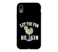 Let The Fun Be Gin Funny Gin Lovers Alcohol Gin Drinking Pun Coque pour iPhone XR