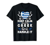 Let The Greek Girl Handle it Greece Flag T-Shirt
