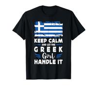 Let The Greek Girl Handle it Greece Flag T-Shirt